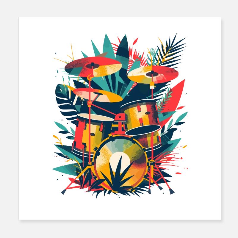 Illustration de batterie Poster 20 x 20 cm