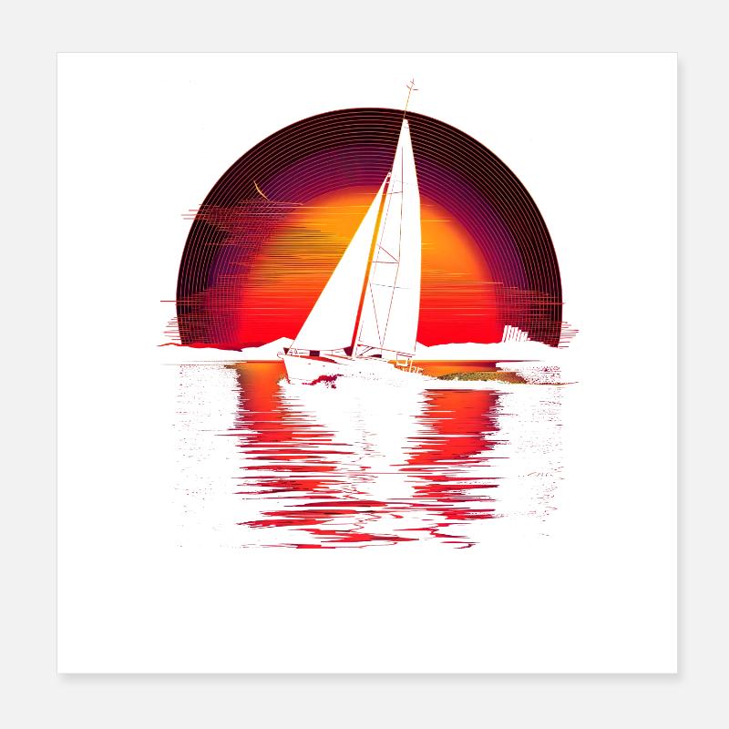 Navigation Retrowave Poster 20 x 20 cm