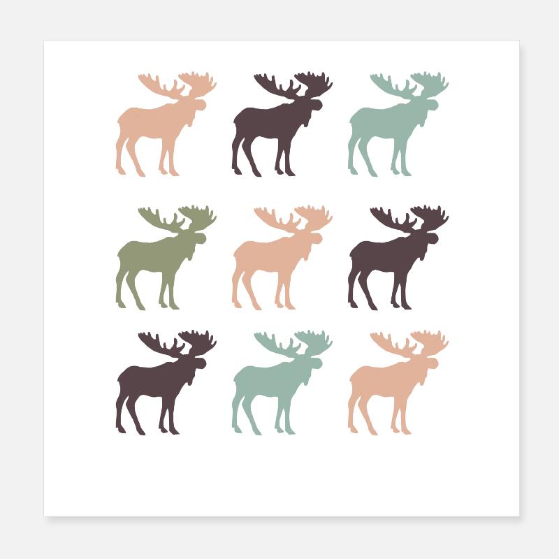 Elch Poster 20x20 cm