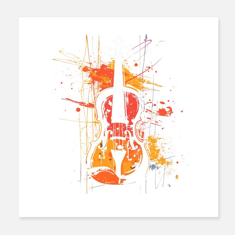 Violin Lineart Poster 8" x 8" (20x20 cm)