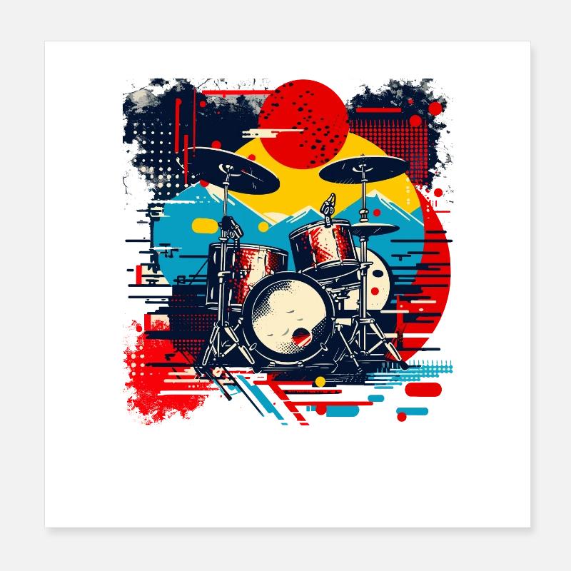 Schlagzeug Poster 20x20 cm