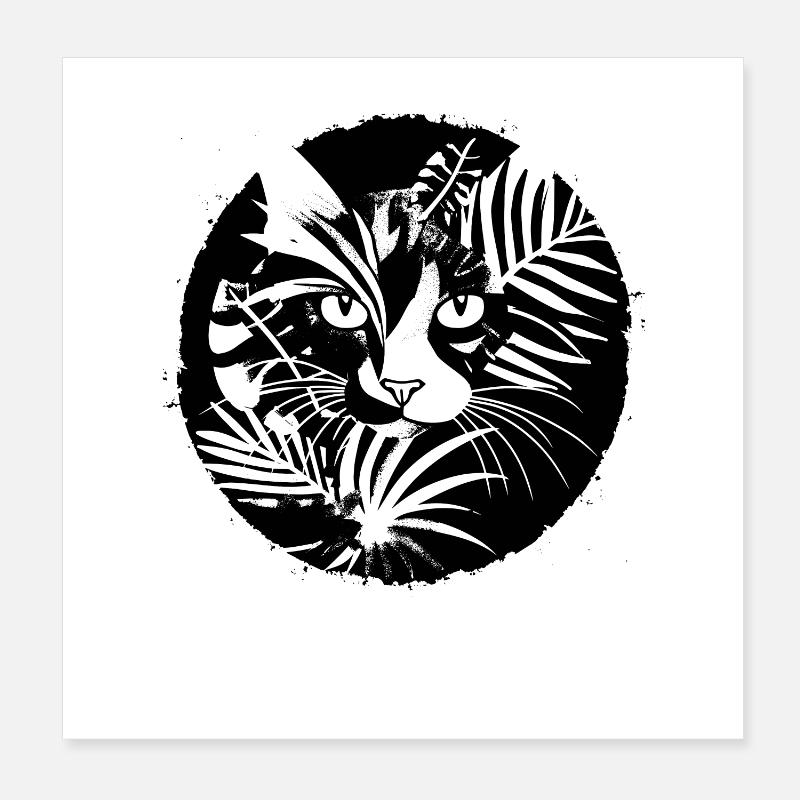 Illustration de chats Poster 20 x 20 cm