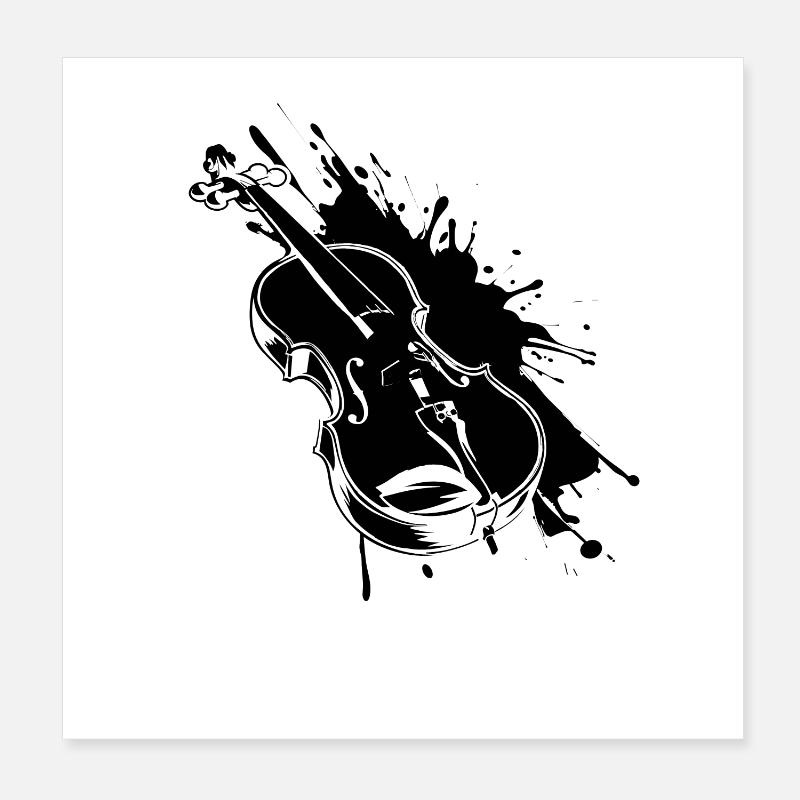 Violin Street Art Poster 8" x 8" (20x20 cm)