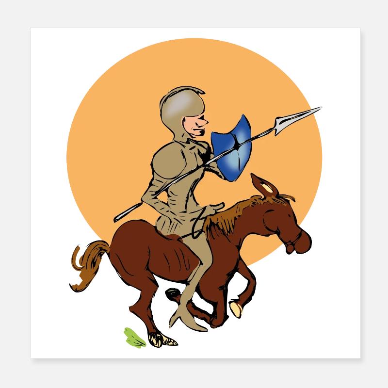 Ritter auf Pferd Poster 20x20 cm