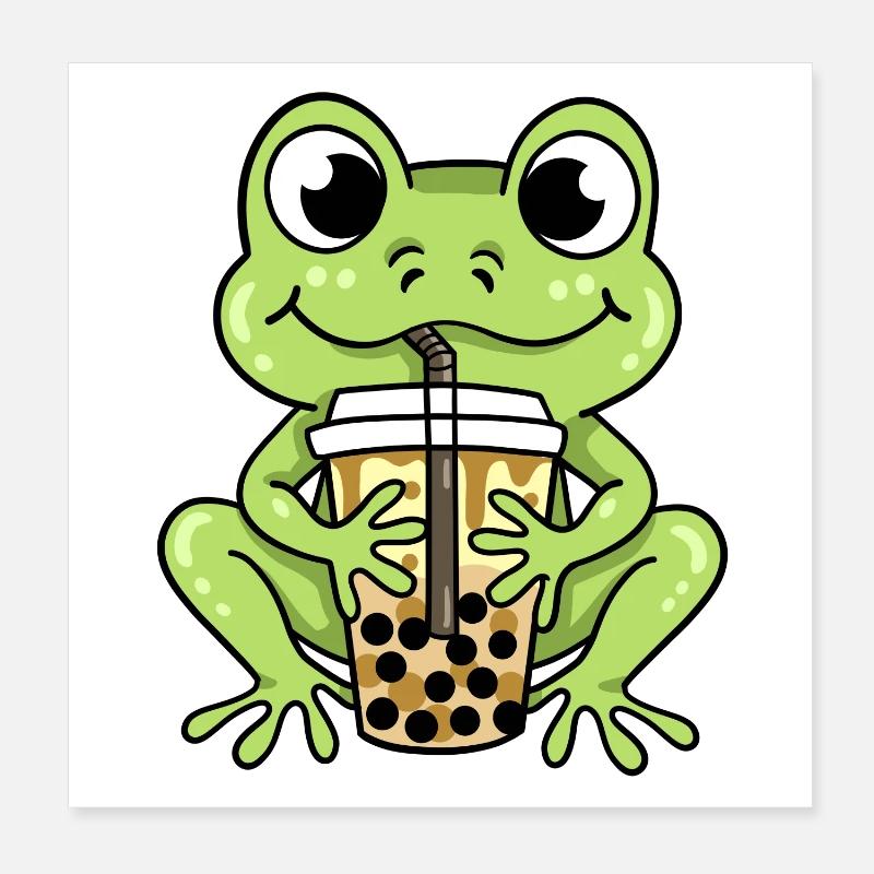 Frosch Bubble Tea Poster 20x20 cm
