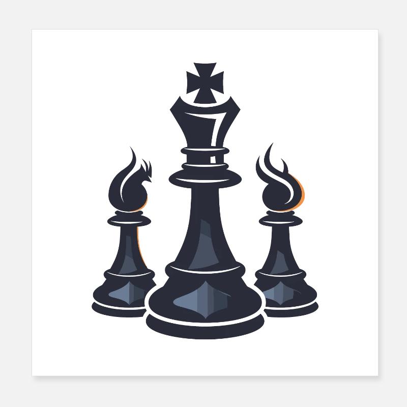 Chess Pieces Graphics Poster 8" x 8" (20x20 cm)