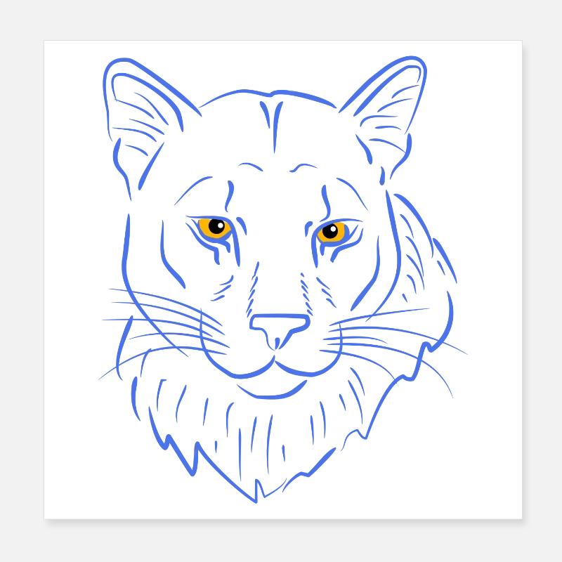 Bergloewe predator Poster 8" x 8" (20x20 cm)