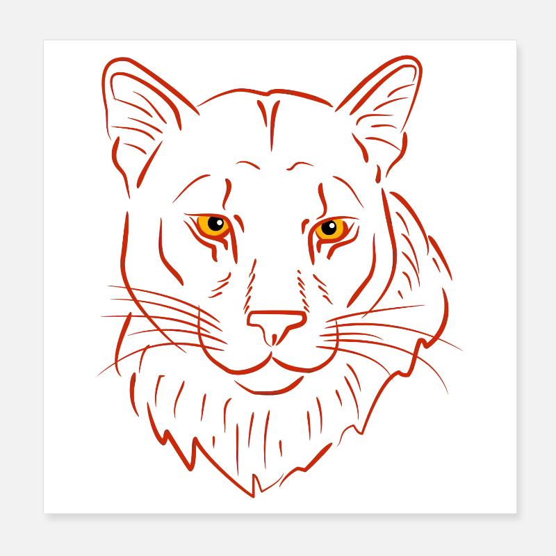 Bergloewe raubtier Poster 20x20 cm