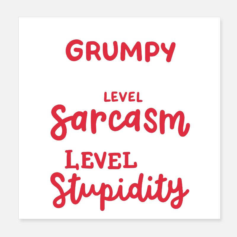 Sarkasmus sarkastischer Spruch Poster 20x20 cm