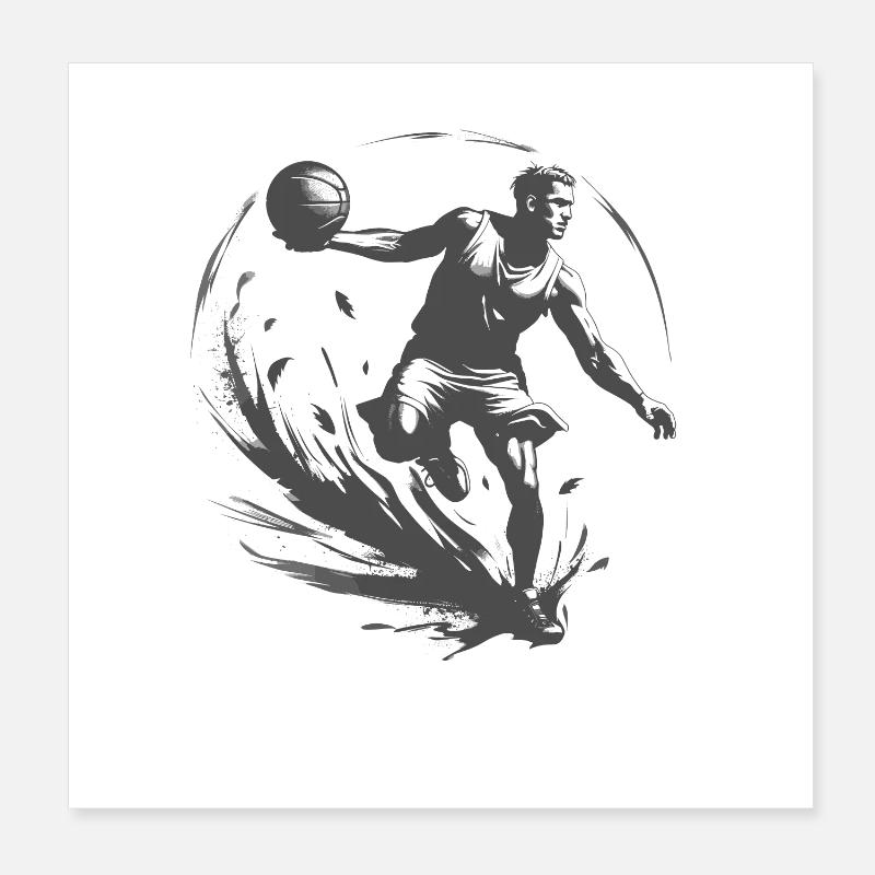 Basketteur Poster 20 x 20 cm