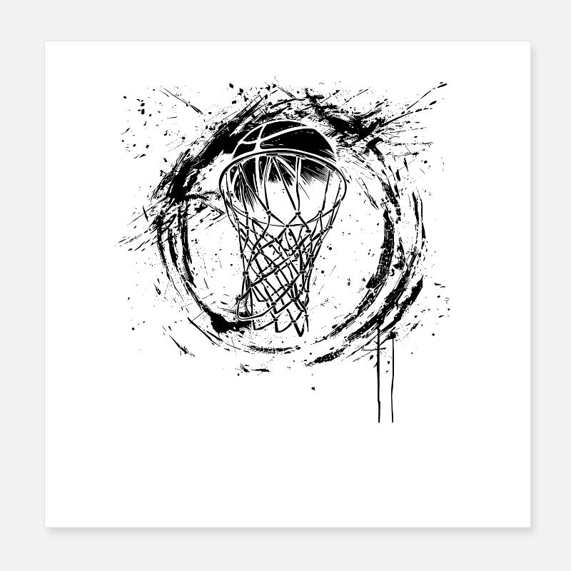 Graffiti de panier de basket Poster 20 x 20 cm
