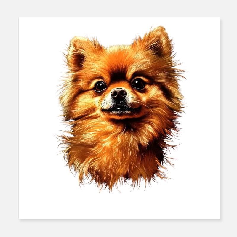 Zwergspitz Pommeraner Pom Süßer Deutscher Spitz Poster 20x20 cm