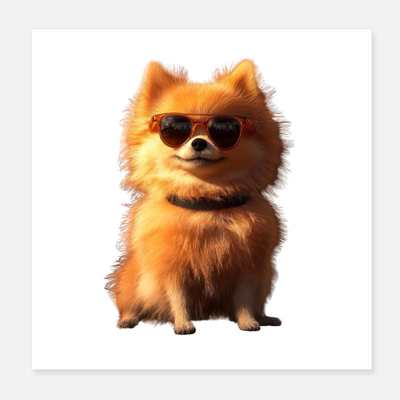 Zwergspitz Pommeraner Pom Süßer Deutscher Spitz Poster 20x20 cm