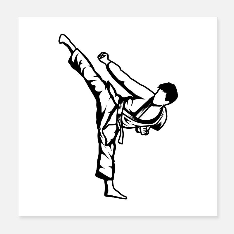Karate Junge Zeichnung Poster 20x20 cm