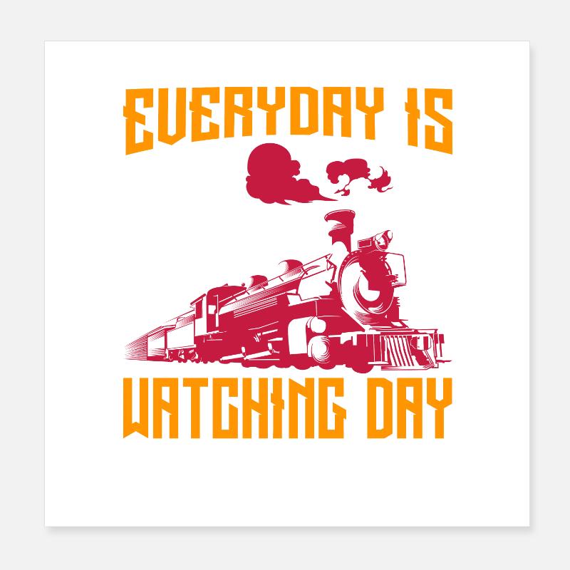 Observateur de train Poster 20 x 20 cm