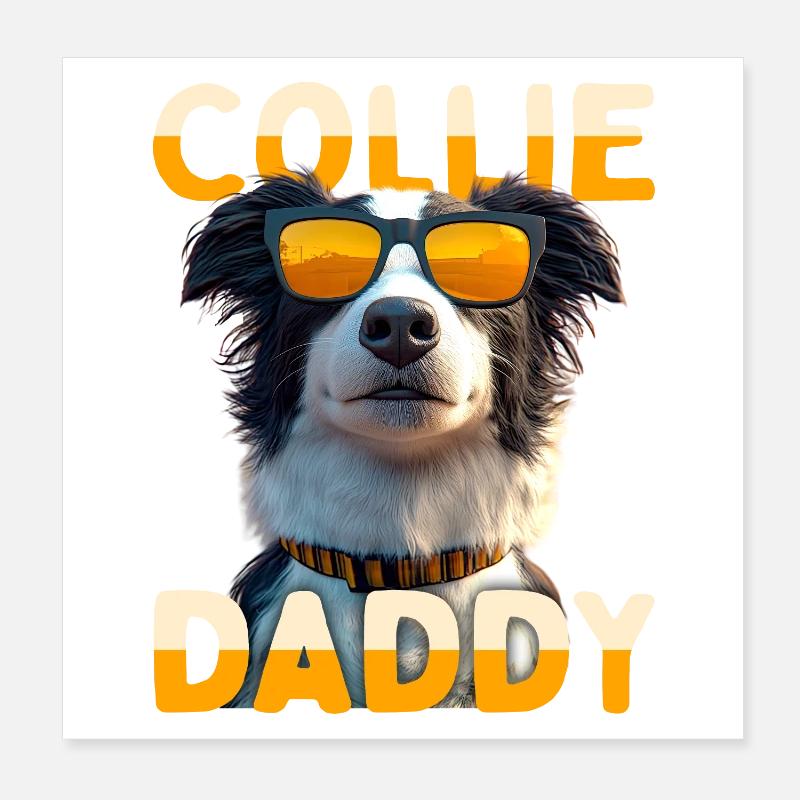 Border Collie Daddy Hunde Papa Vatertag Collie Dad Poster 20x20 cm
