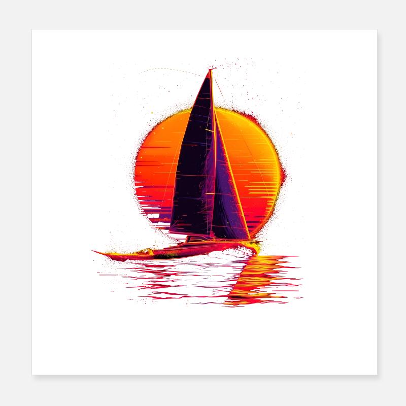 Oldschool Sailing Poster 8" x 8" (20x20 cm)