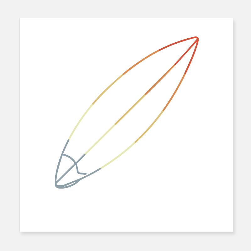 Surfboard Poster 8" x 8" (20x20 cm)