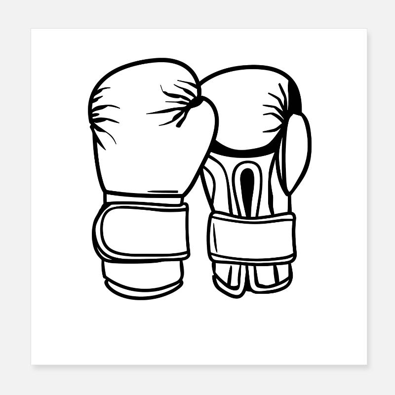 Dessin de gants de boxe Poster 20 x 20 cm