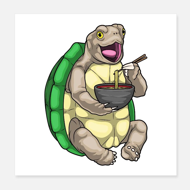 Turtle Bowl Ramen Poster 20 x 20 cm