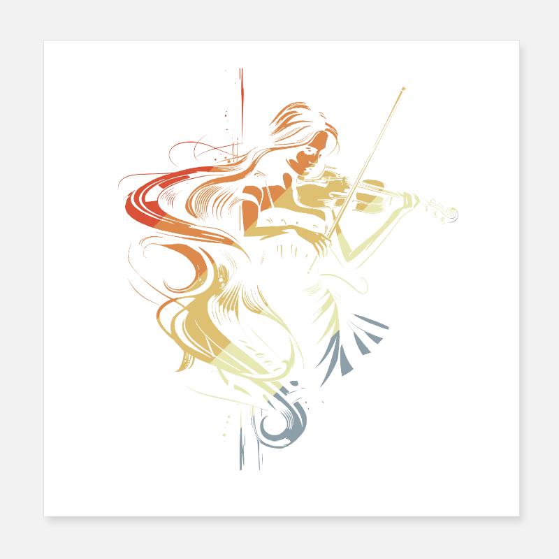 Violine Mädchen Poster 20x20 cm
