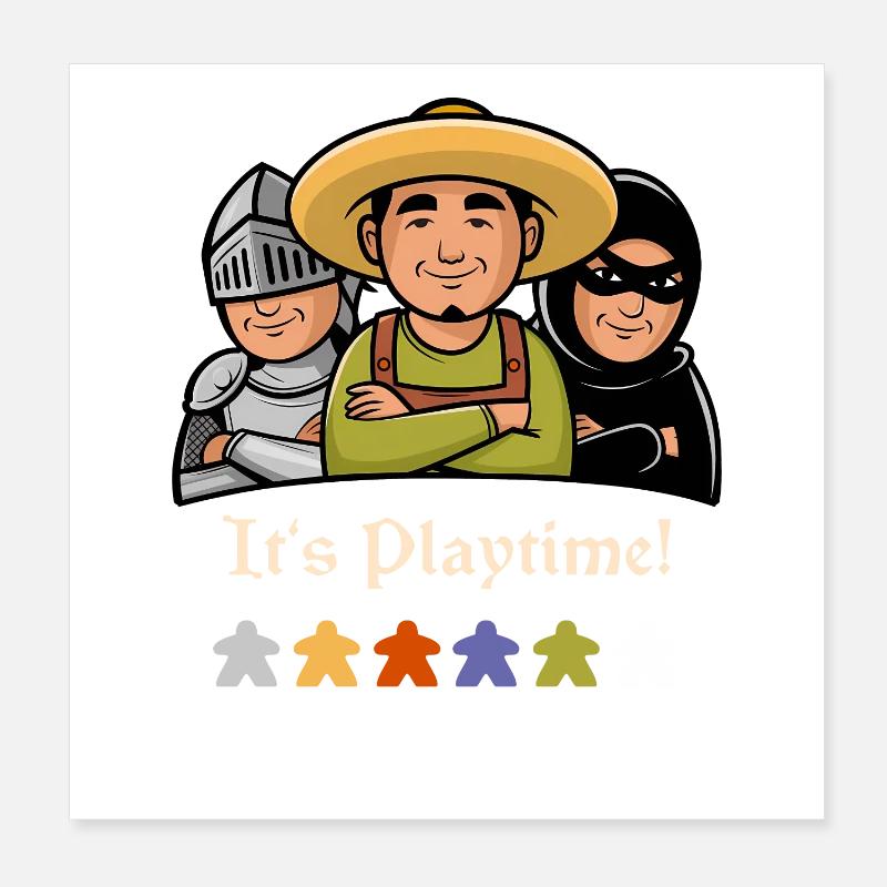 It's Playtime! – Board game, game night, figures Poster 8" x 8" (20x20 cm)