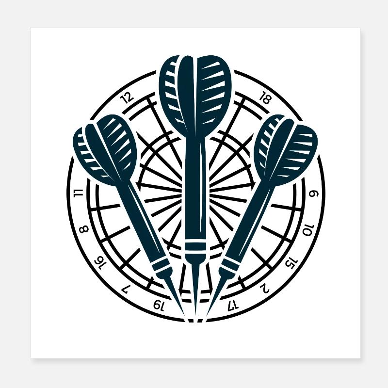 Art de flèches en trio de fléchettes Poster 20 x 20 cm