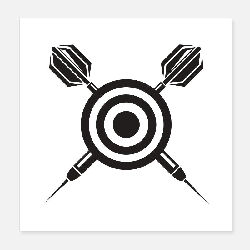 Cible en cible avec des flèches Poster 20 x 20 cm