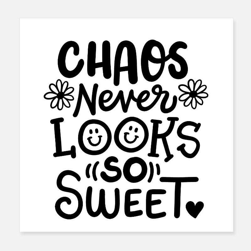 Chaot Chaotisch Poster 20x20 cm