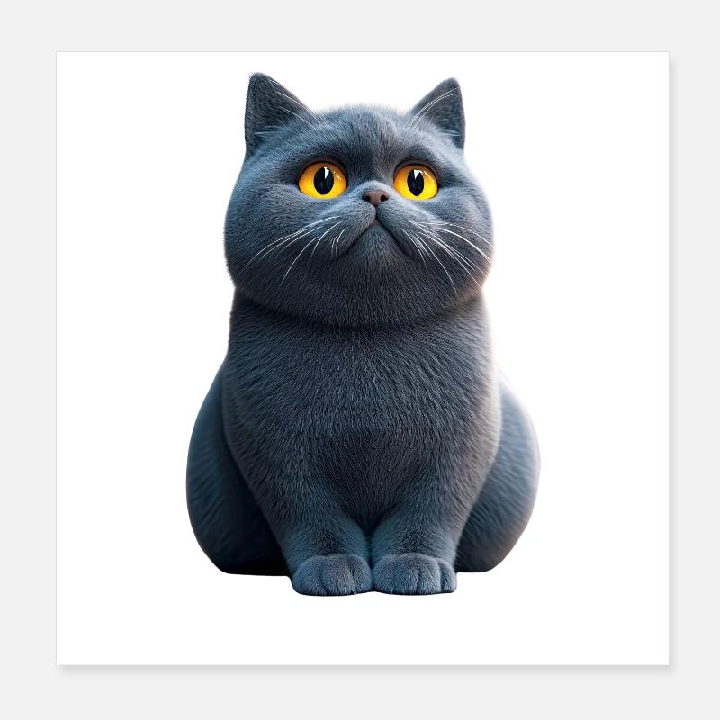 British Shorthair Cat BKH Cat Mom Cute Cats Poster 8" x 8" (20x20 cm)