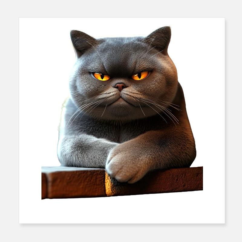 British Shorthair Chat BKH Chat Maman Chats Mignons Poster 20 x 20 cm
