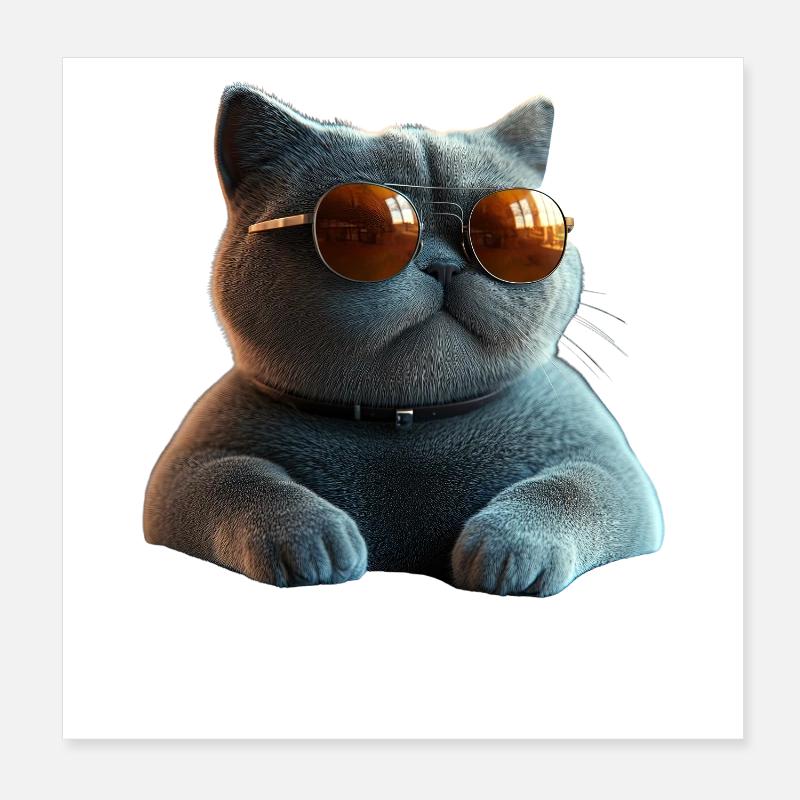 British Shorthair Chat BKH Chat Maman Chats Mignons Poster 20 x 20 cm
