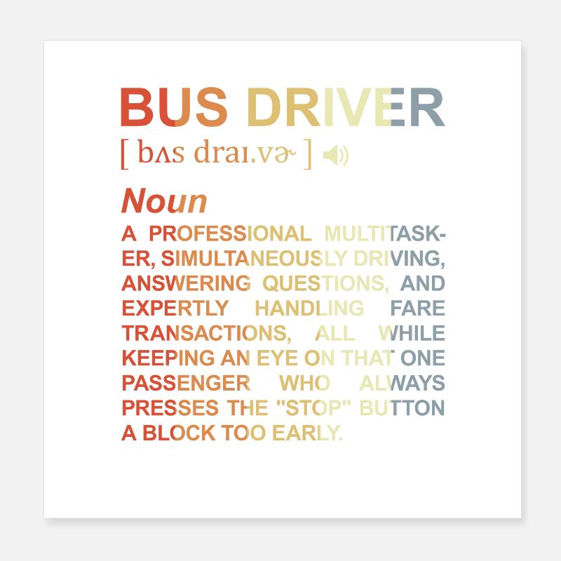 Signification du chauffeur de bus Poster 20 x 20 cm