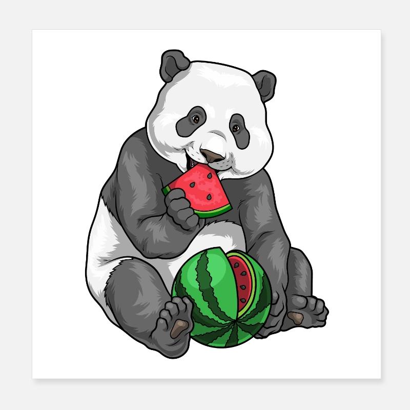 Panda Pastèque Poster 20 x 20 cm
