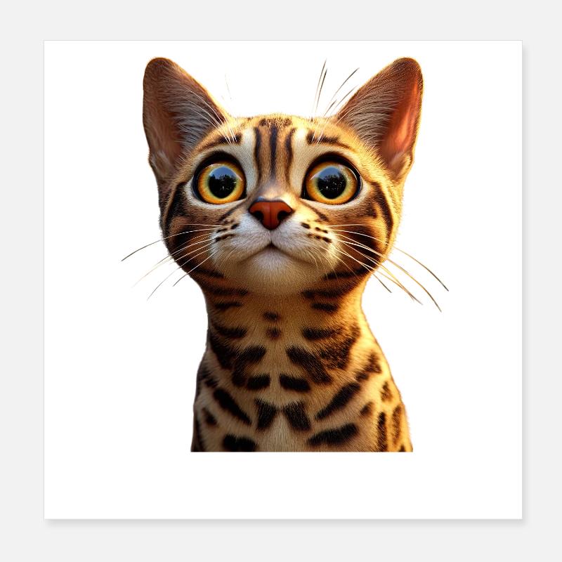 Chat Bengal Chat Léopard Chat Leopardette Chats Bengale Poster 20 x 20 cm