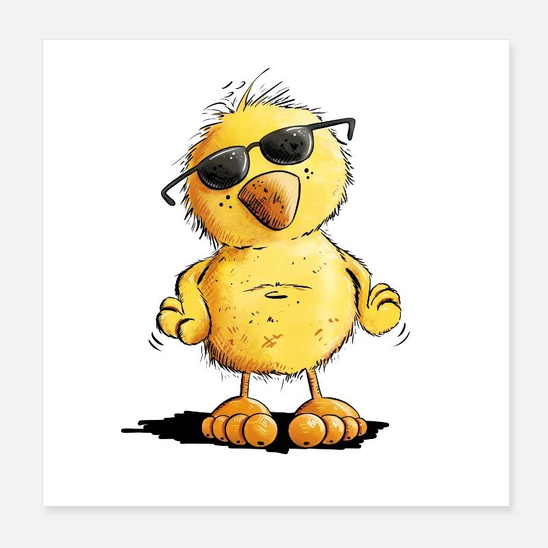 Poulet Cool Chick I Poster 20 x 20 cm