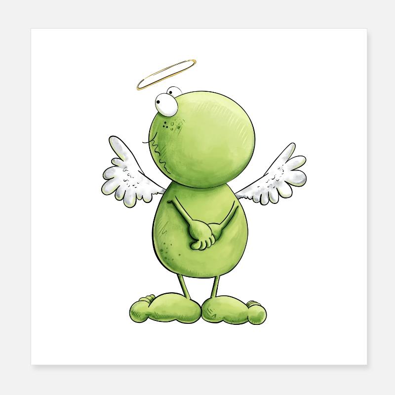 Frosch Engel Unschuld Poster 20x20 cm