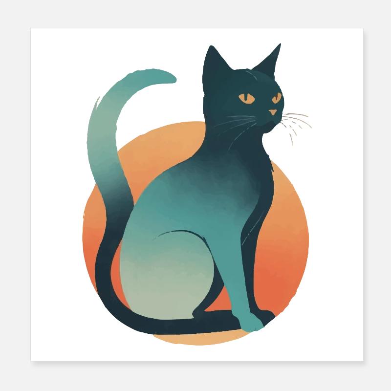 Chat noir Poster 20 x 20 cm
