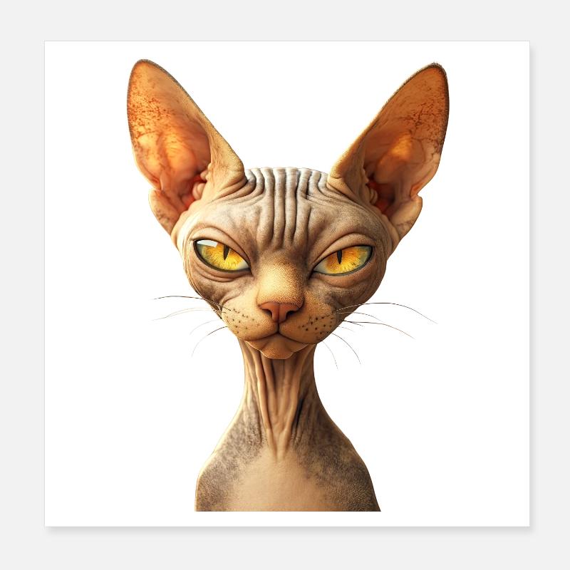 Sphynx Cat Sphynx Cat Canadian Cat Cute Sphinx Poster 8" x 8" (20x20 cm)