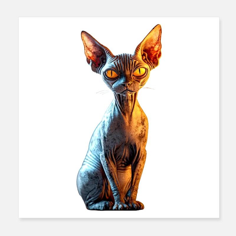 Chat Sphynx Chat Sphynx Chat Canadien Mignon Sphinx Poster 20 x 20 cm