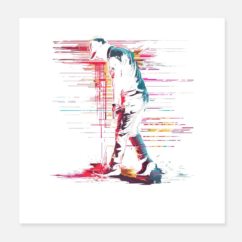 Golfeur Retrowave Poster 20 x 20 cm