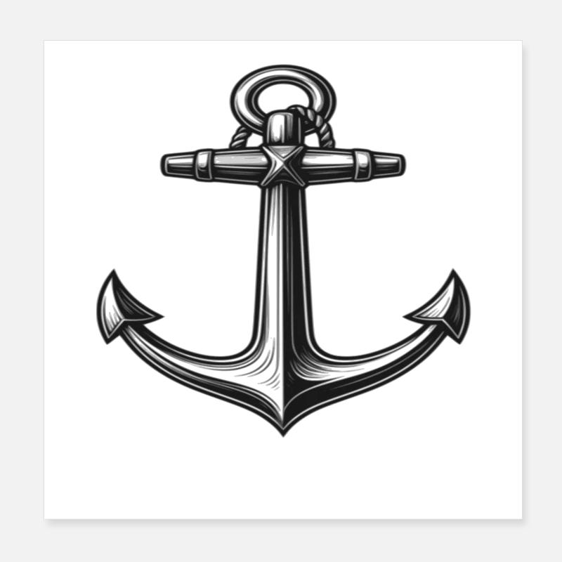 Maritimes Anker Design Poster 20x20 cm