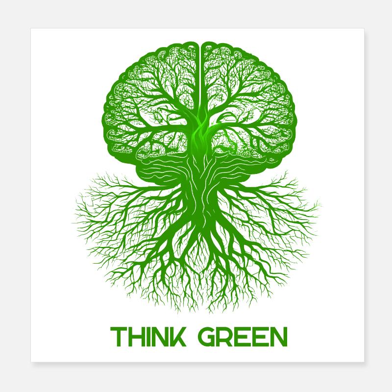 Pensez vert Poster 20 x 20 cm