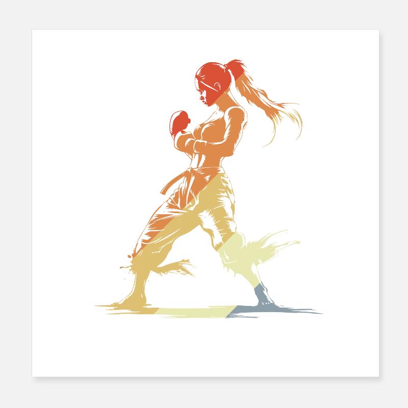 Vintage Kickboxer Poster 20 x 20 cm