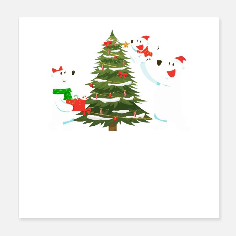 Eisbär Weihnachten Poster 20x20 cm