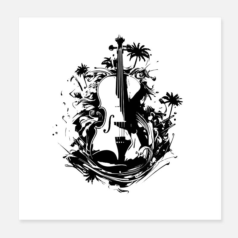 Violin Poster 8" x 8" (20x20 cm)
