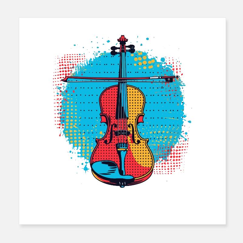 Violin Drawing Poster 8" x 8" (20x20 cm)