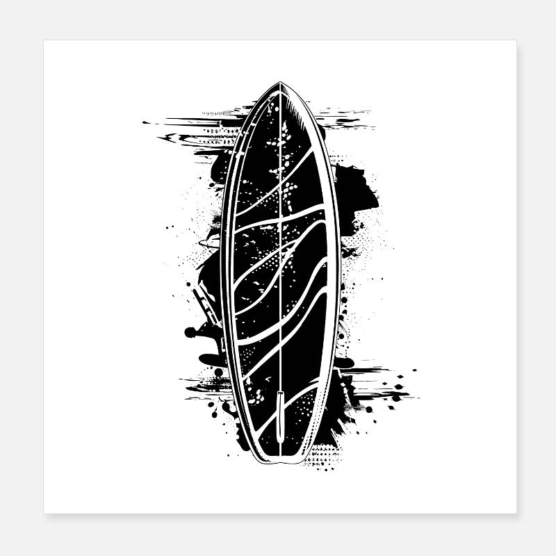 Surfbrett Poster 20x20 cm