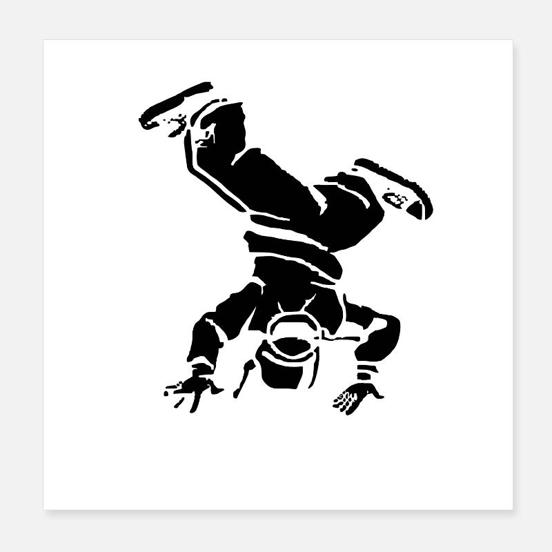 Dessin de breakdancer Poster 20 x 20 cm