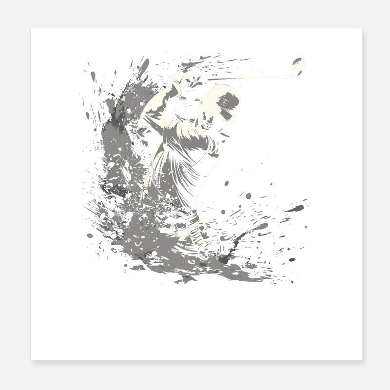 Dessin du golfeur Poster 20 x 20 cm